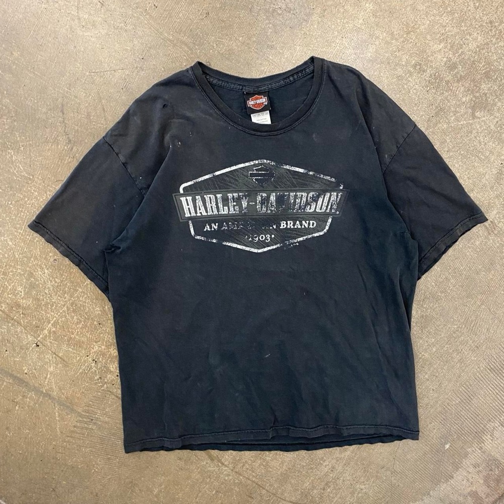 Vintage Harley Davidson Danbury Connecticut 90s Biker Faded T-Shirt Size XL